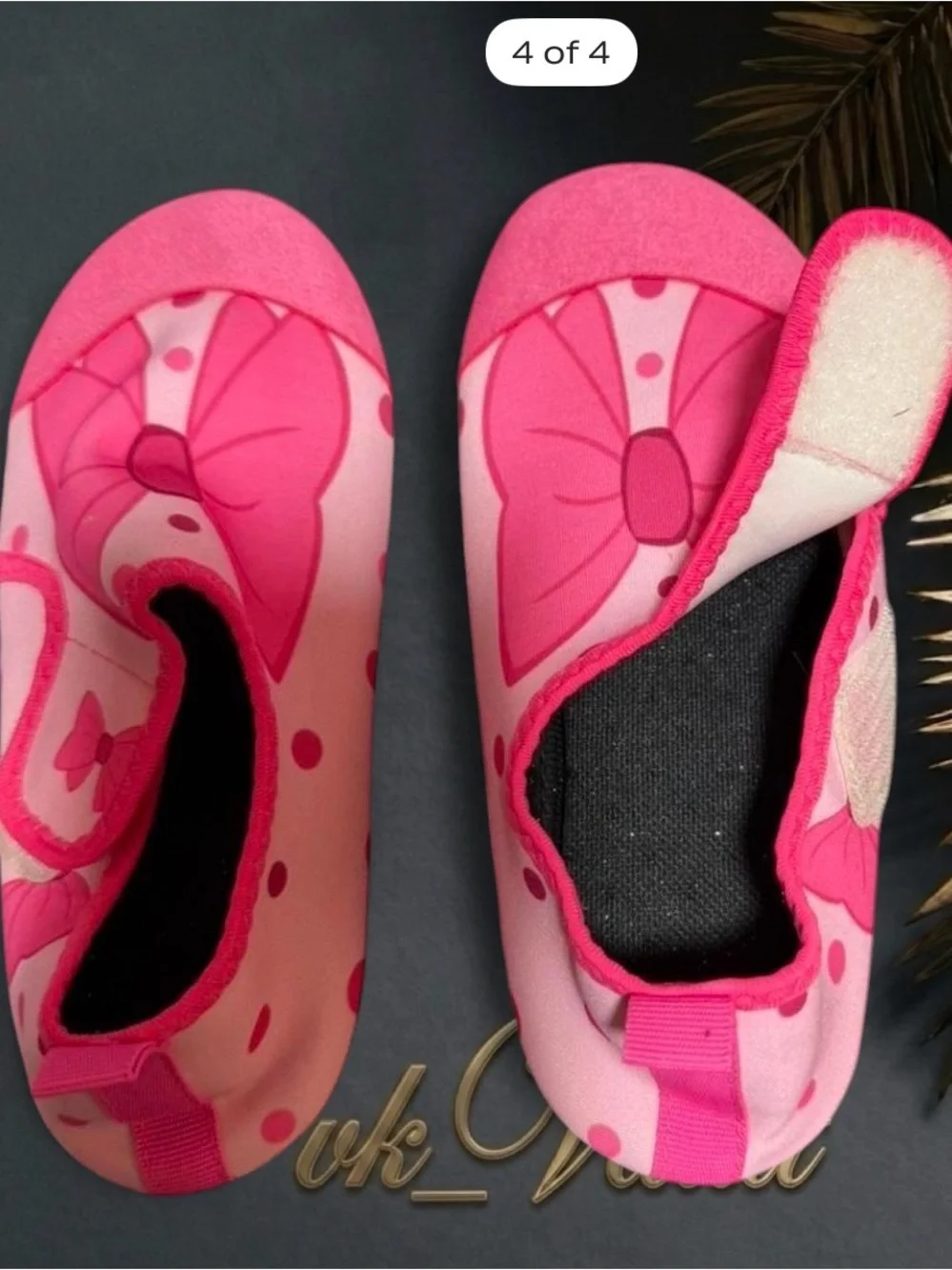 Pink Bow Polka Dot Slip-On Water Shoes